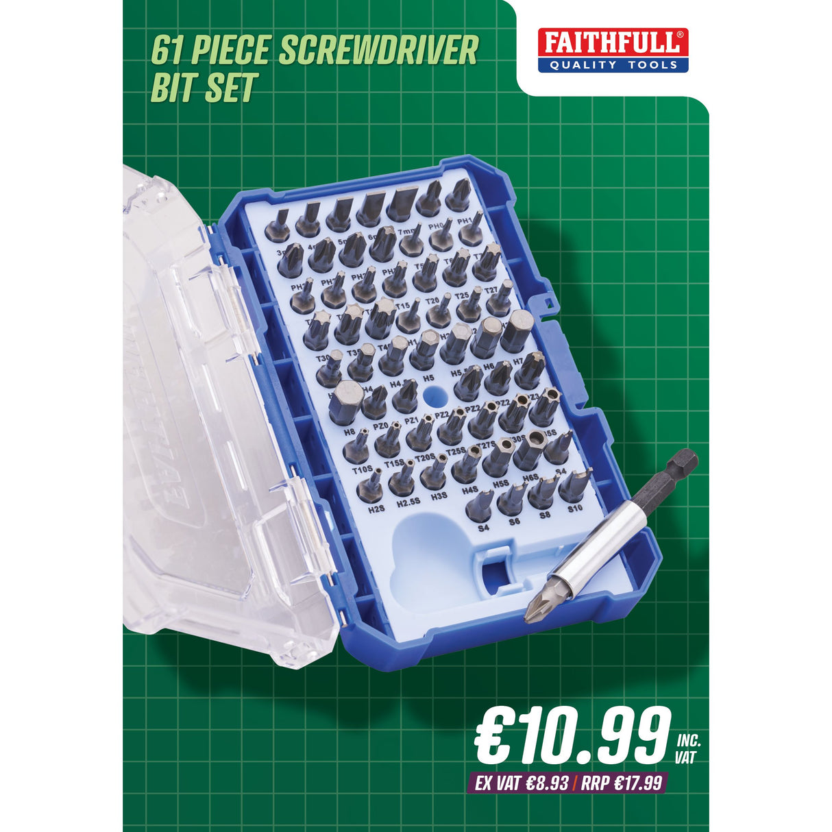 Faithfull 61 Piece Screwdriver Bit Set