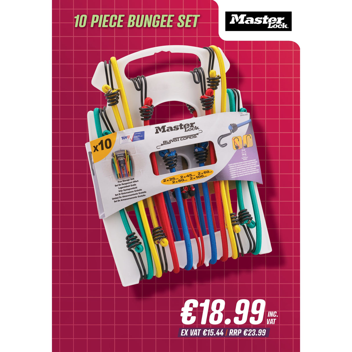 Master Lock 10 Piece Bungee Set