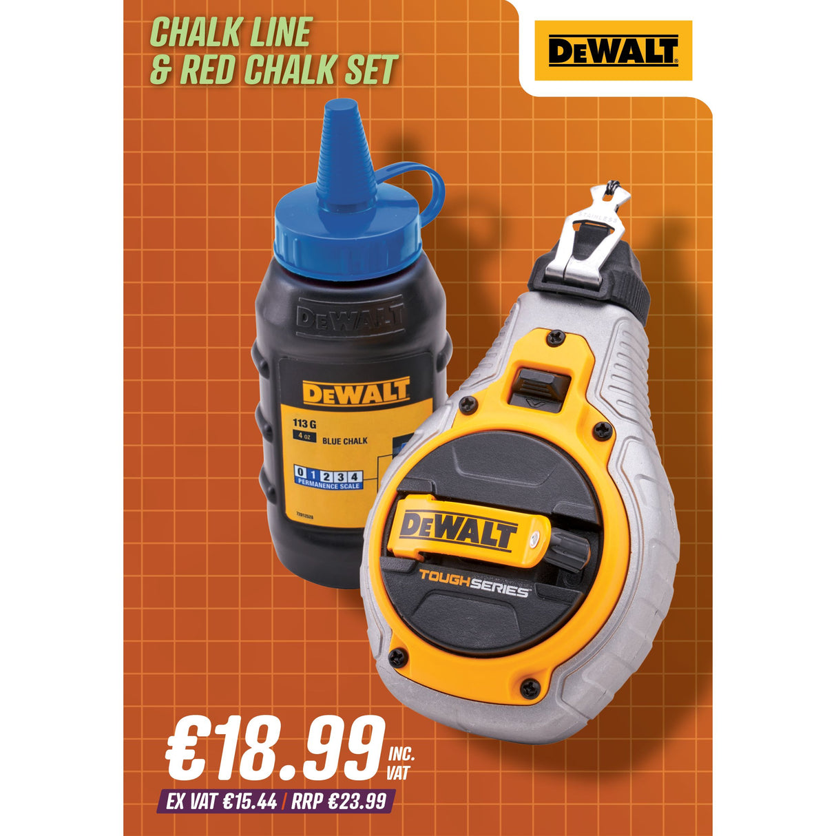 DeWalt Chalk Line & Blue Chalk Set