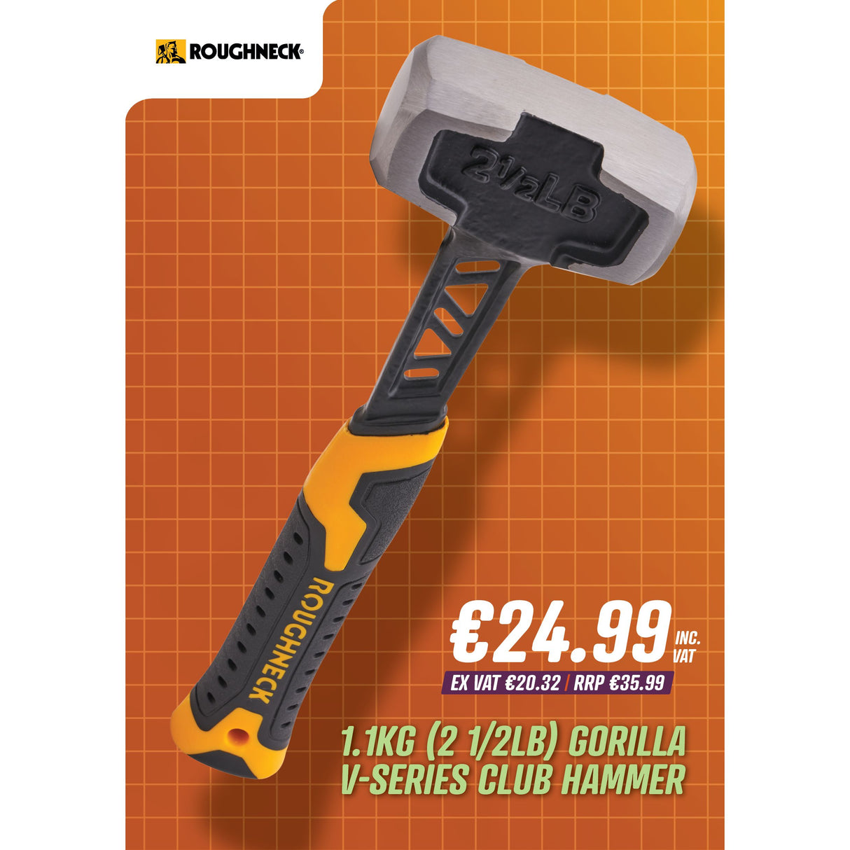 Roughneck 1.1Kg (2.1/2lb) Gorilla V-Series Club Hammer