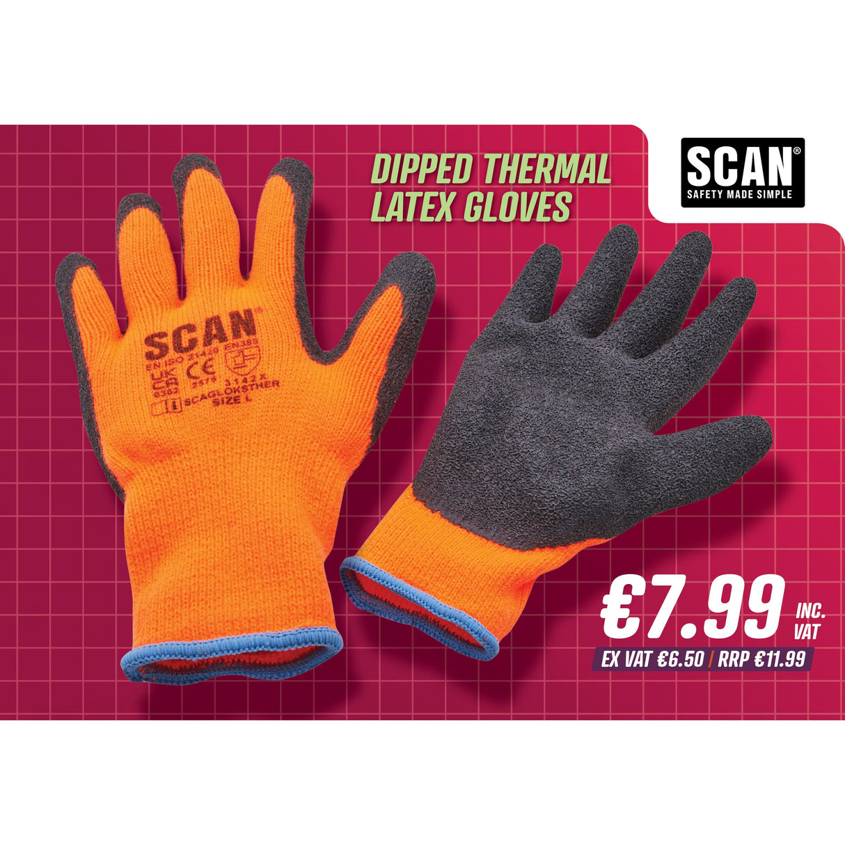 Scan Dipped Thermal Latex Gloves