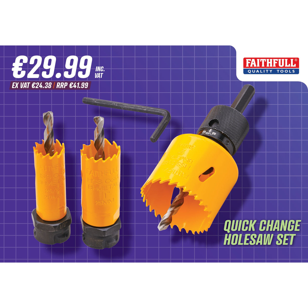 Faithfull Quick Change Holesaw Set