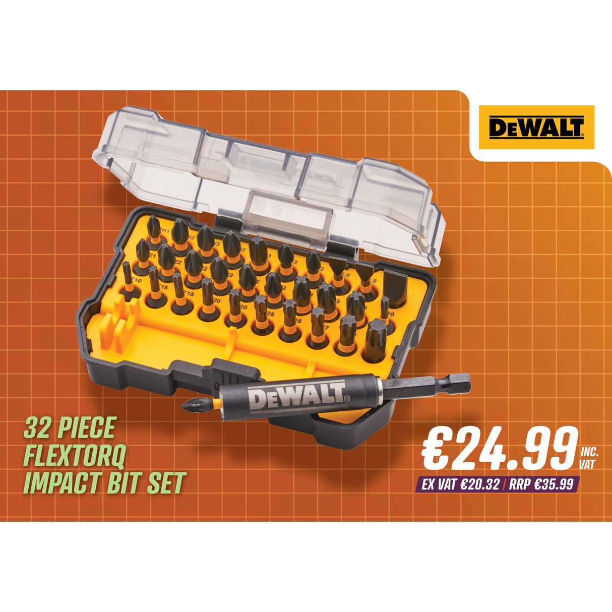 DeWalt 32 Piece FlexTorq Impact Bit Set