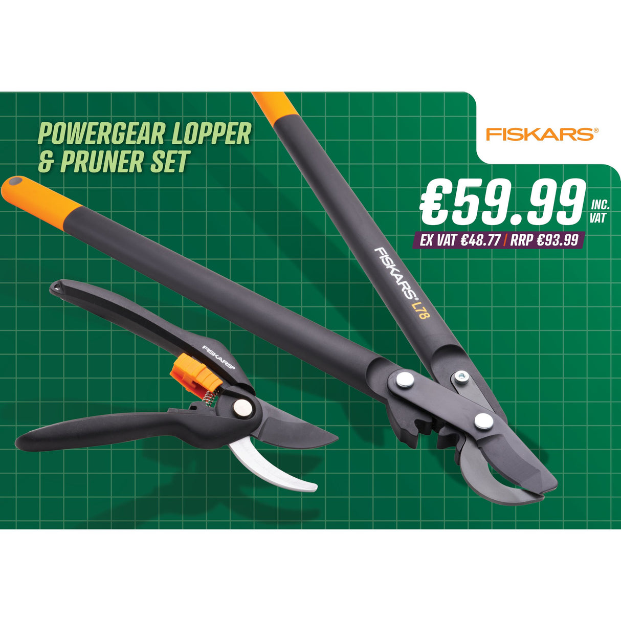 Fiskars Powergear Lopper & Pruner Set