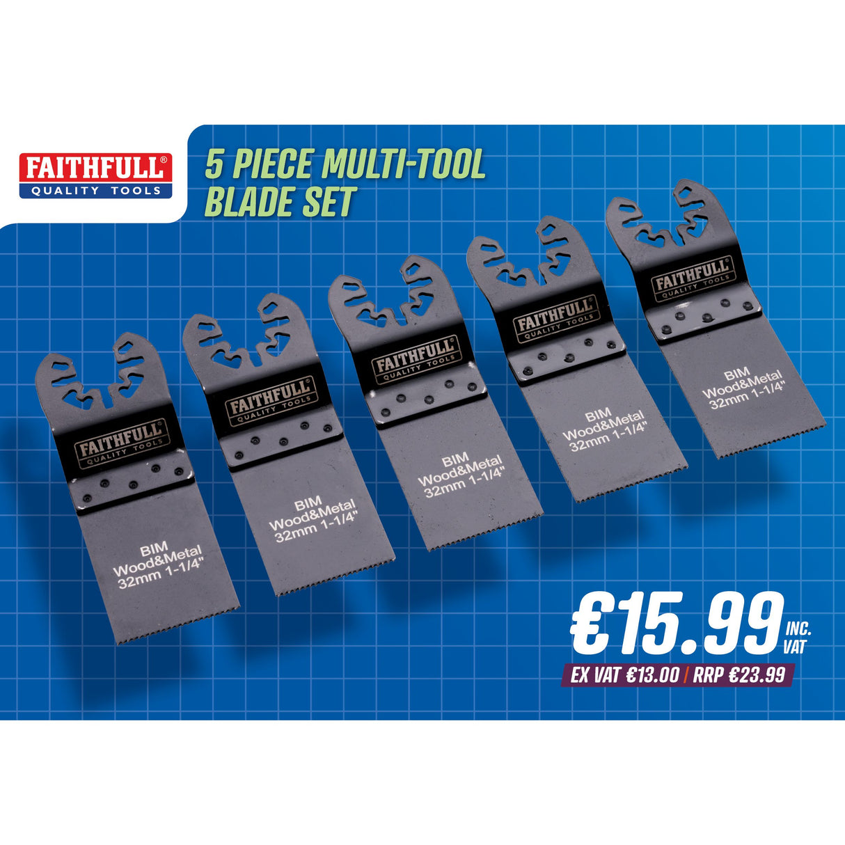 Faithfull 5 Piece Multi-Tool Blade Set