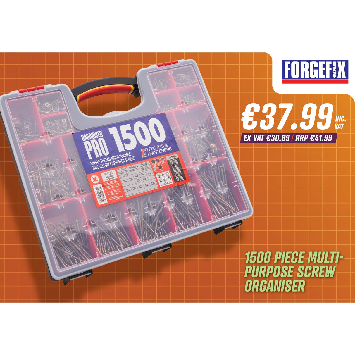 Forgefix 1500 Piece Multi-Purpose Screw Organiser