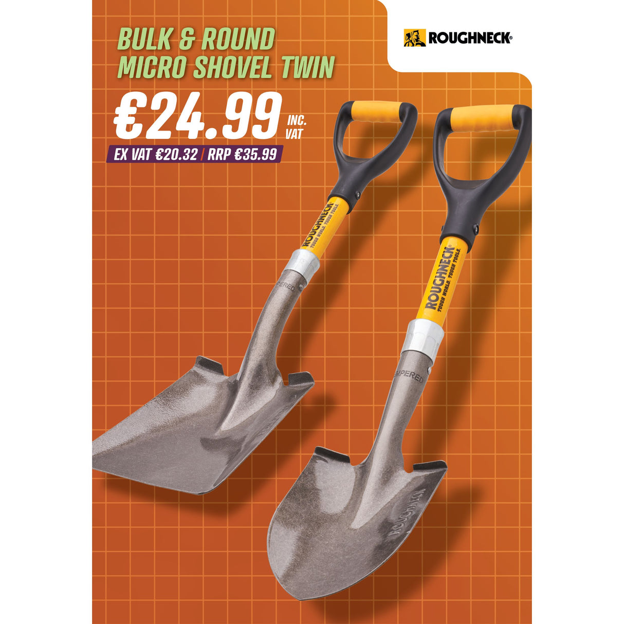 Roughneck Bulk & Round Micro Shovel Twin Pack