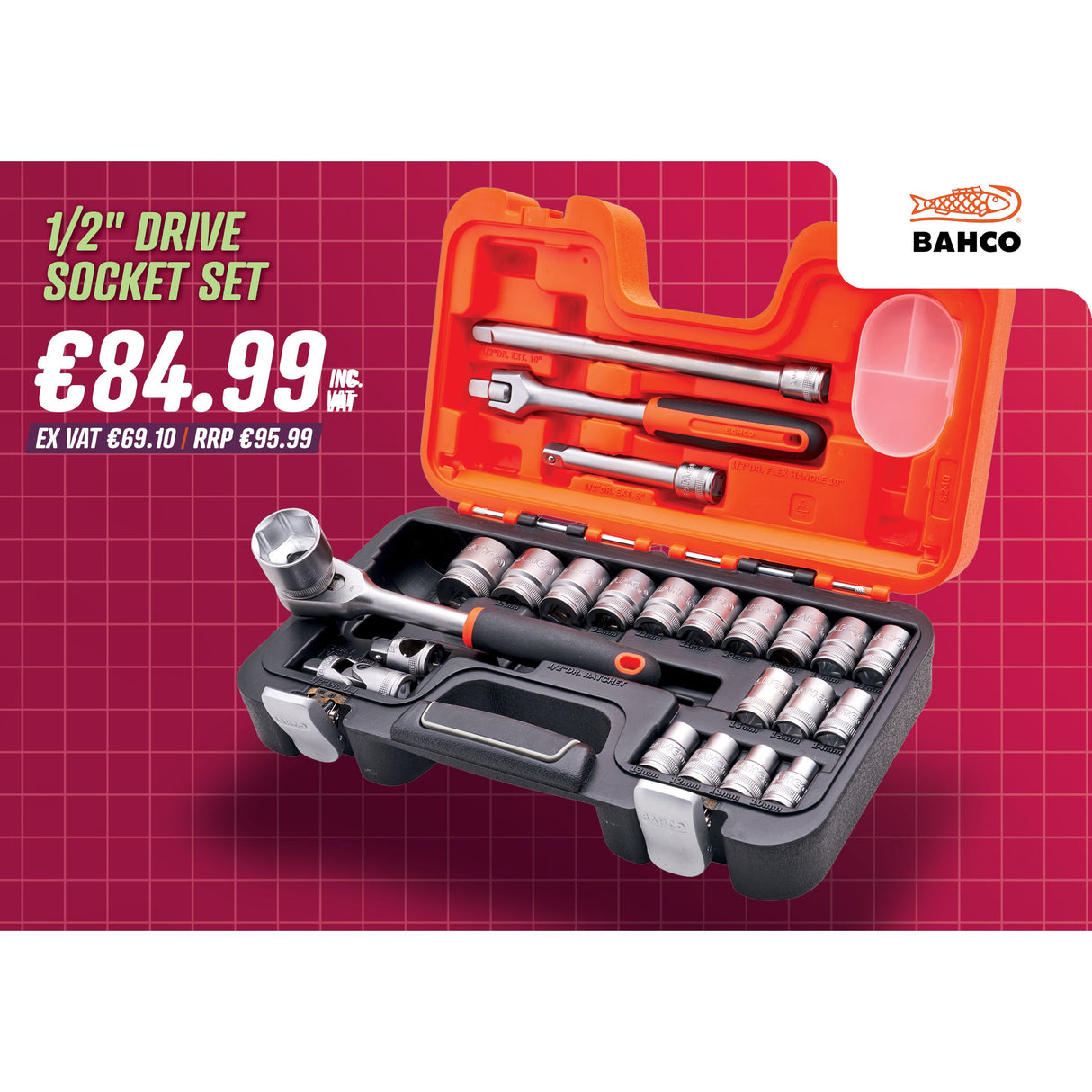 Bahco 1/2" Drive Socket Set (24 Piece)