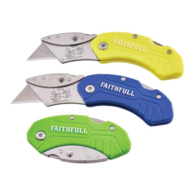 Faithfull Folding Hi-Vis Utility Knife