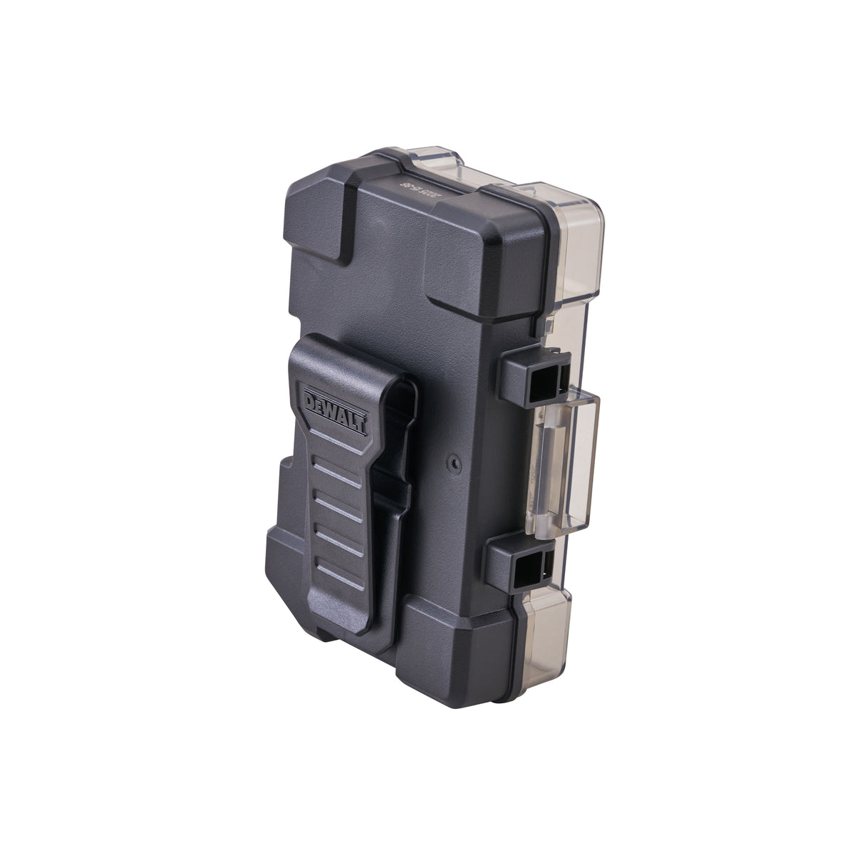 A rugged black and gray DeWalt battery case with a transparent side cover, shown on a plain white background.
DeWalt FlexTorq Impact Bit Set | 32 Piece