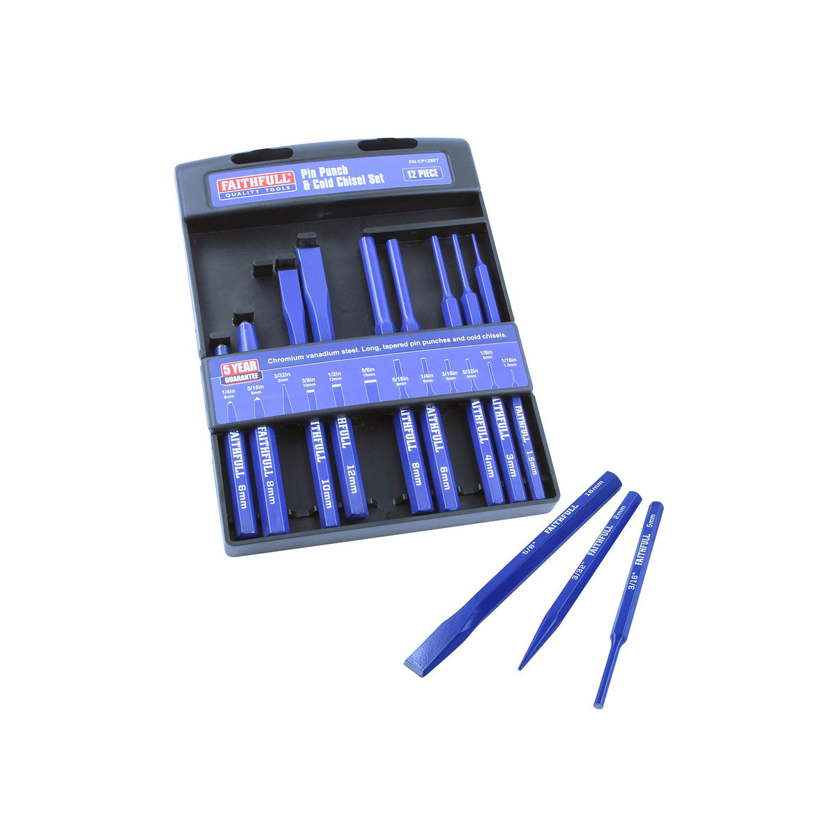 Faithfull Punch & Chisel Set | 12 Piece