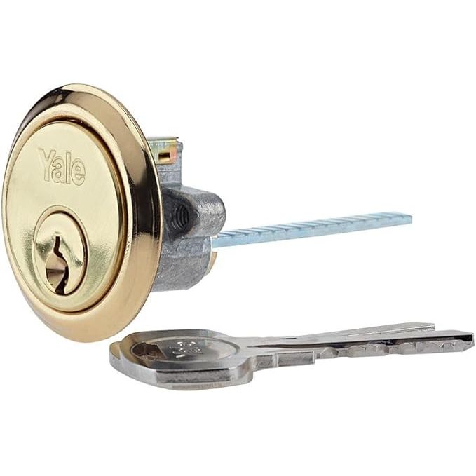 Yale Replacement Rim Cylinder Polished Brass With 2 Keys