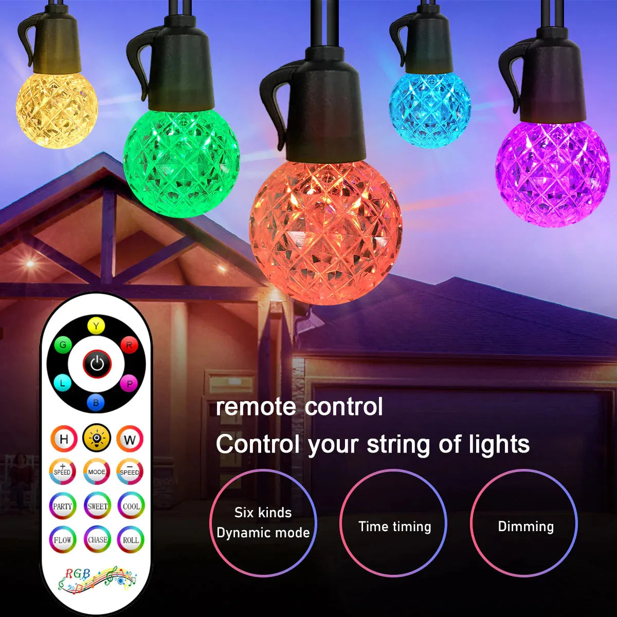 Zia 15m Colour LED Garden String Lights