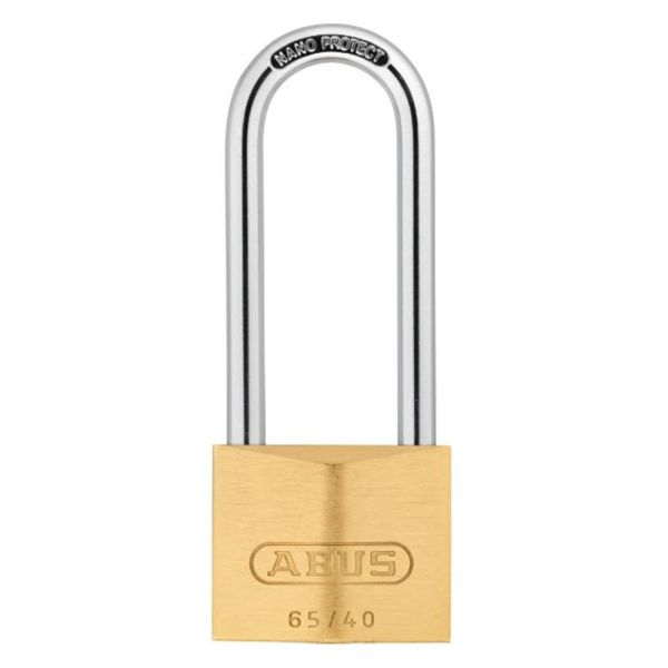 Abus 65 Brass Long Shackle Padlock