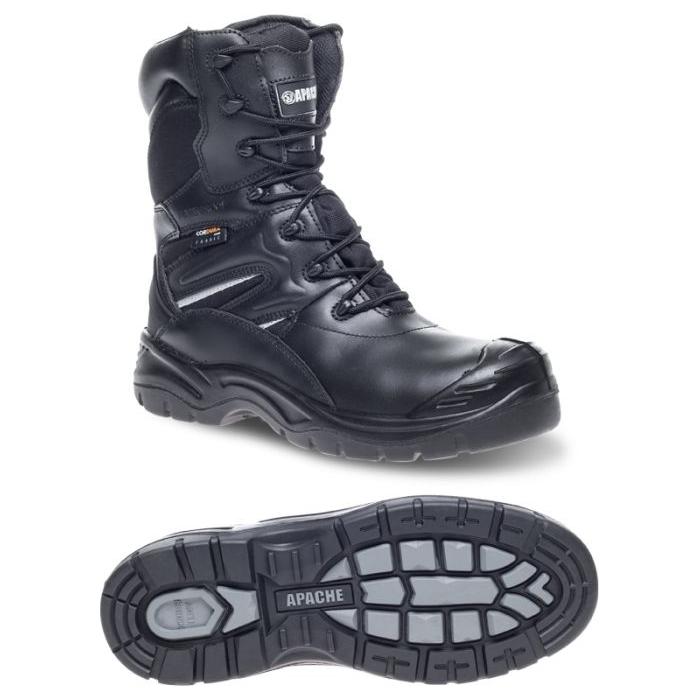 Apache Combat High Leg Safety Boot Black S3