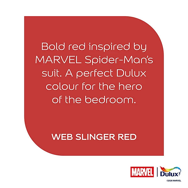 Dulux Easycare Disney Marvel Spider-Man Web Slinger Red Matt Wall & Ceiling Paint | 1.25L