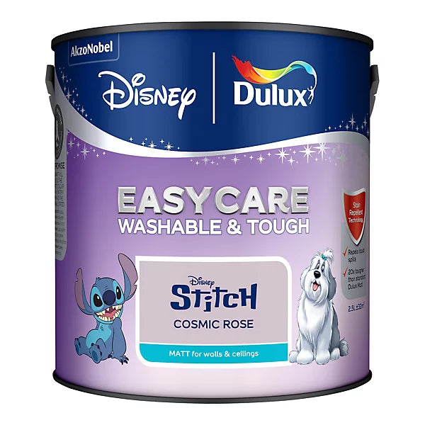 Dulux Easycare Disney Stitch Cosmic Rose Matt Wall & Ceiling Paint | 2.5L