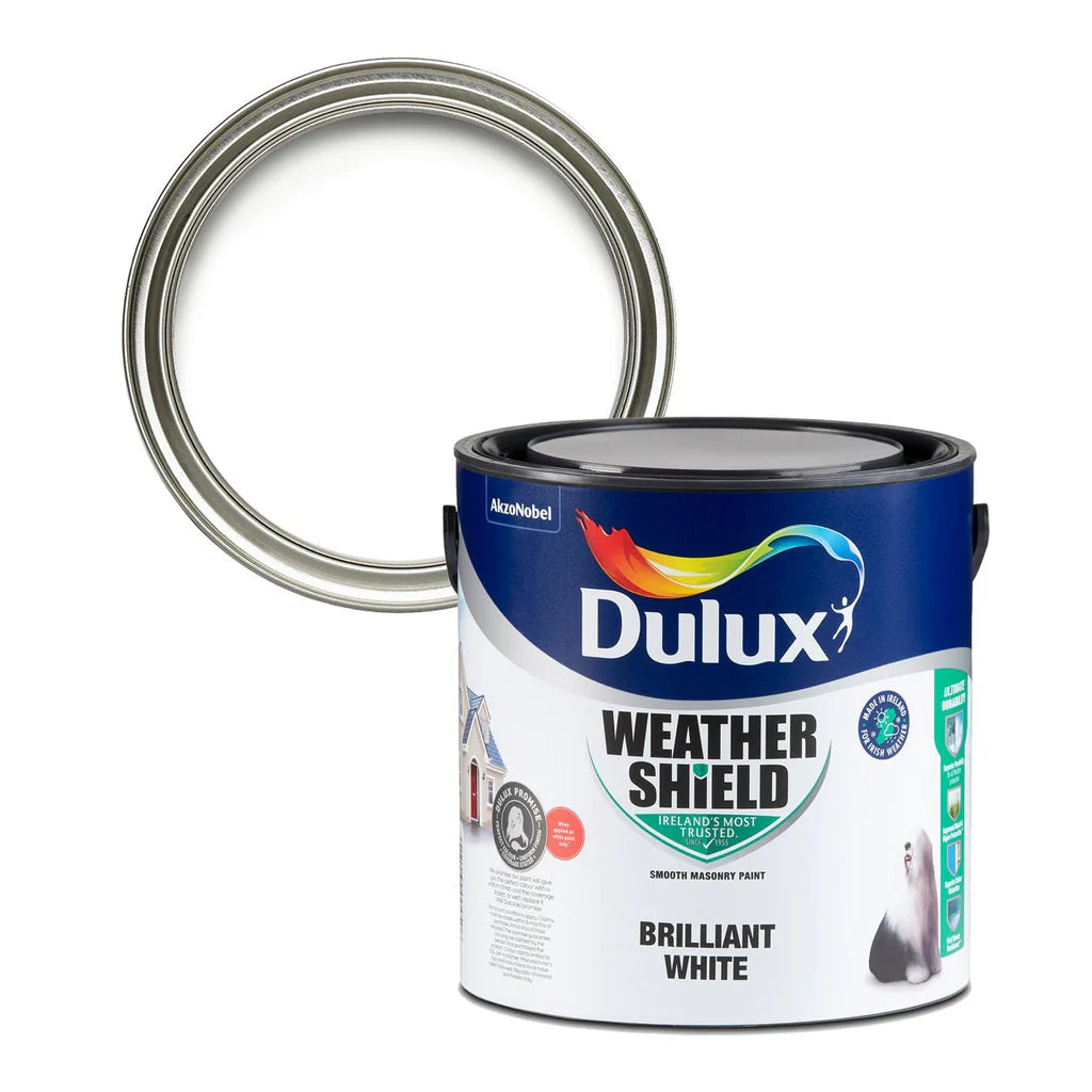 Dulux Weathershield Brilliant White Masonry Paint - 2.5L