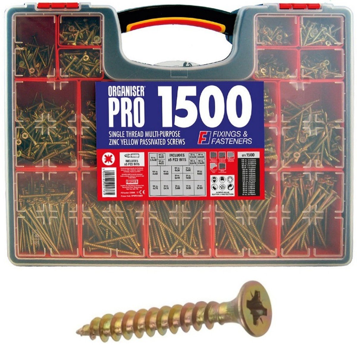 Forgefix 1500 Piece Multi-Purpose Screw Organiser