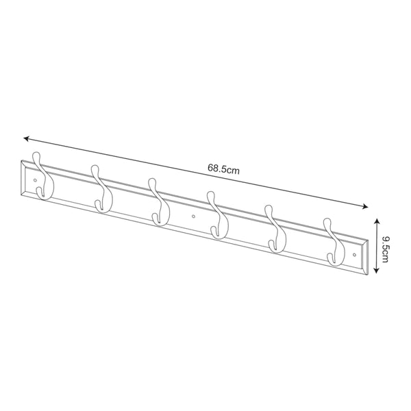 Headbourne Hat & Coat Hook Rail | White Board