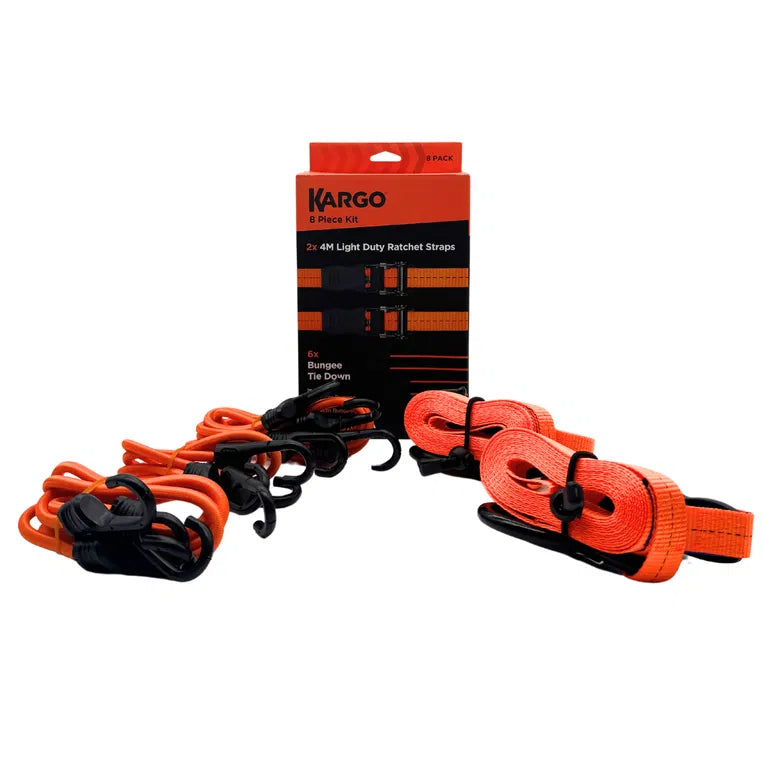 Kargo Light Duty Ratchet Straps 4M | Packof 8
