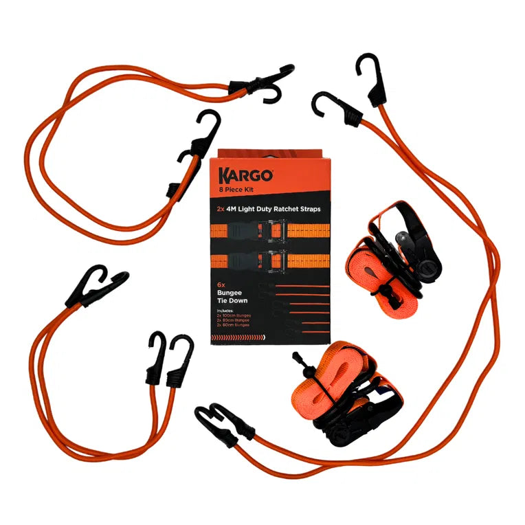Kargo Light Duty Ratchet Straps 4M | Packof 8
