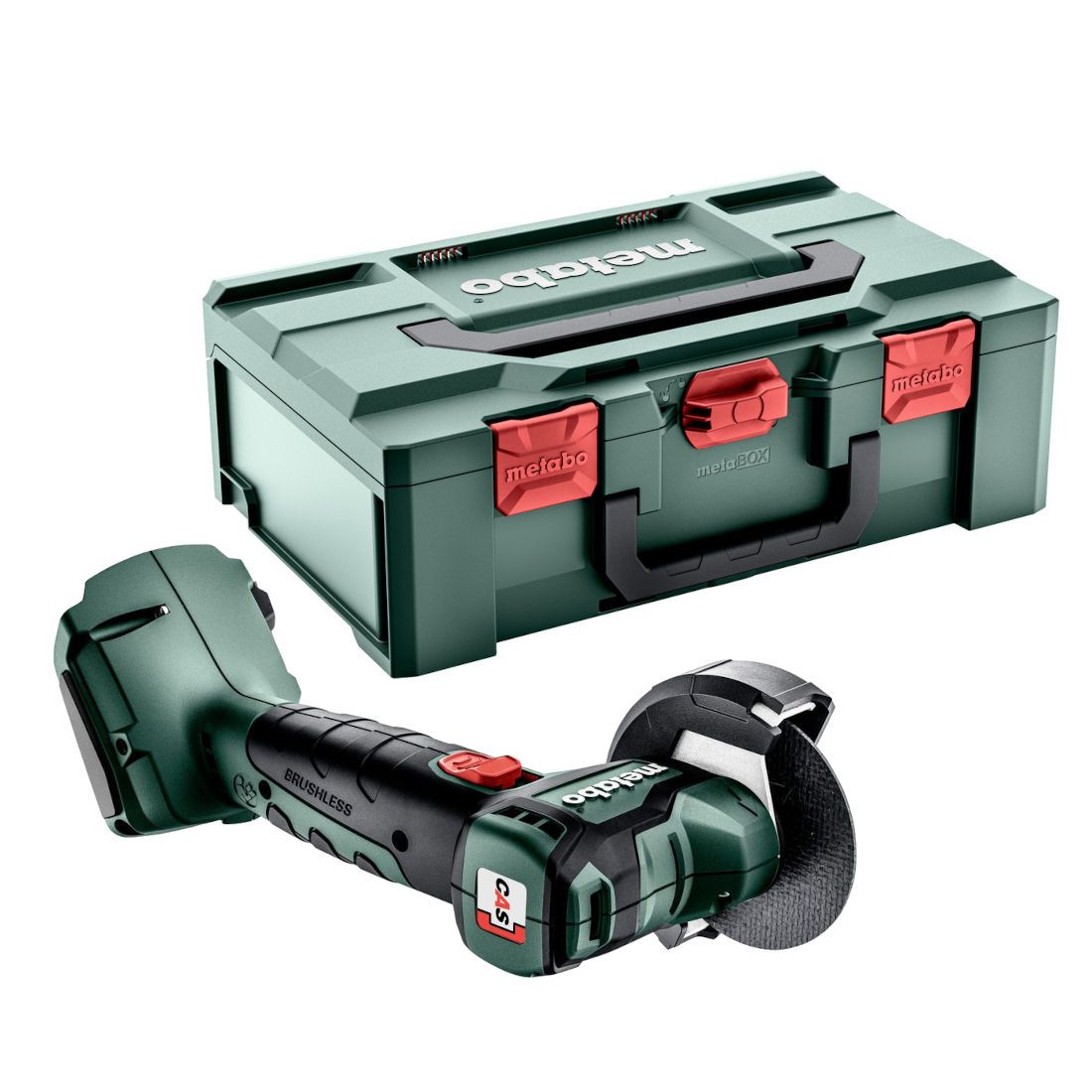 Metabo Cordless Angle Grinder 76mm CC 18 LTX BL 18V Body Only in MetaBOX Case