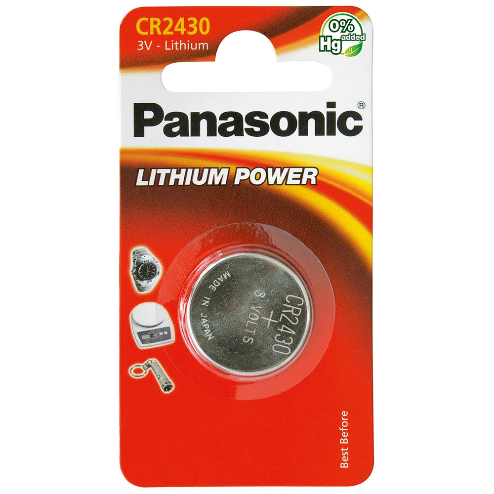 Panasonic CR2430 Battery 3V Lithium Coin Cell | 24.5mm x3mm