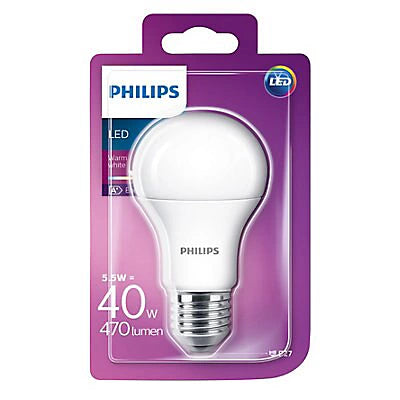 Philips LED Light Bulb E27 6W 470 Lumes | Classic Warm White