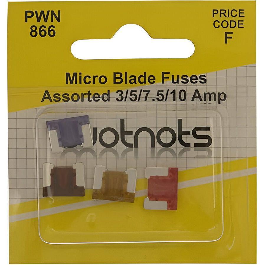 Wot-Nots Assorted Micro Blade Fuses - 3, 5, 7.5 & 10amp