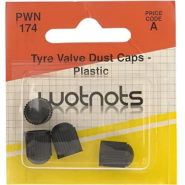 Wot-Nots Tyre Valve Dust Cap Plastic - Black