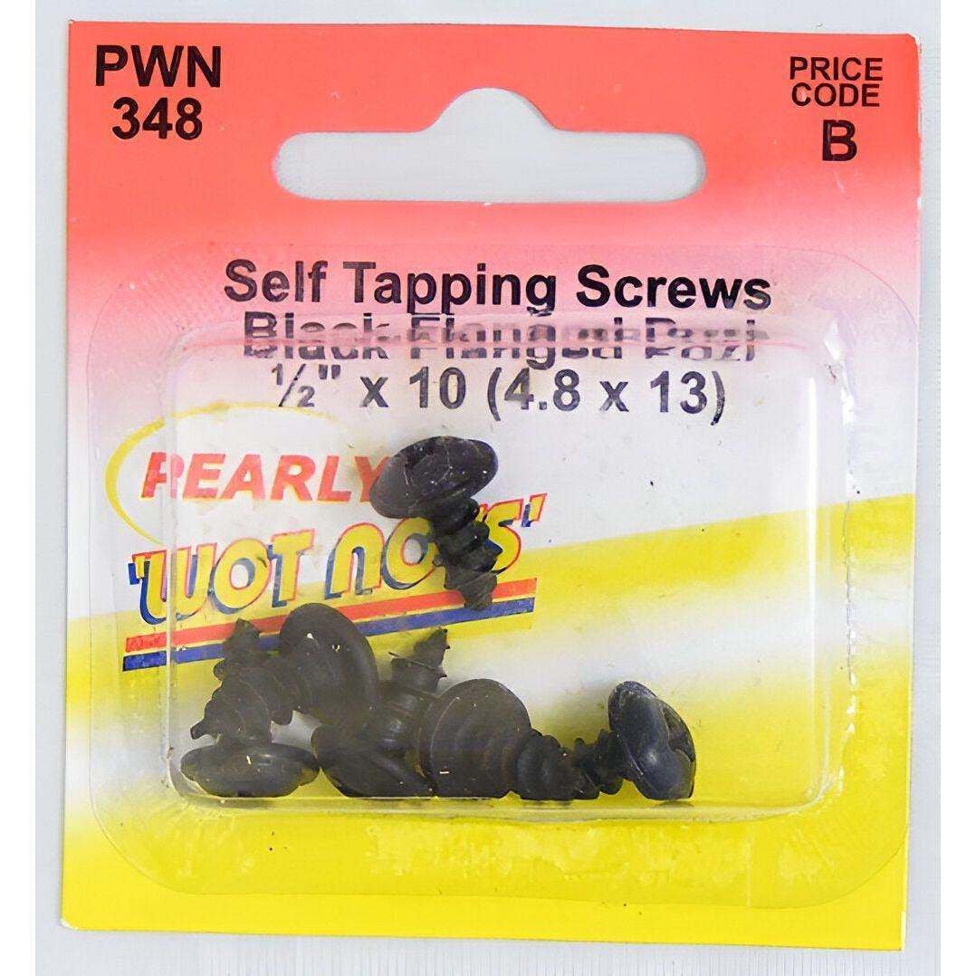 Wot-Nots Screw Self Tap Flanged - 1/2in X 10 - Black