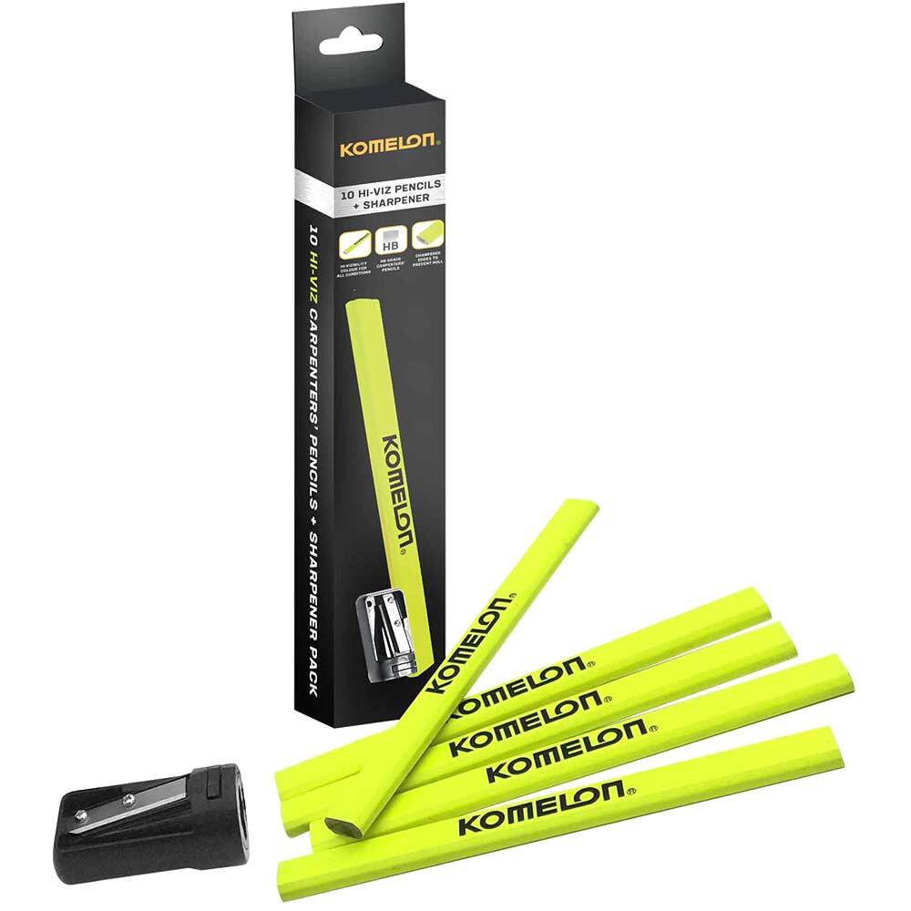 Komelon Carpenters Pencils & Sharpener Set