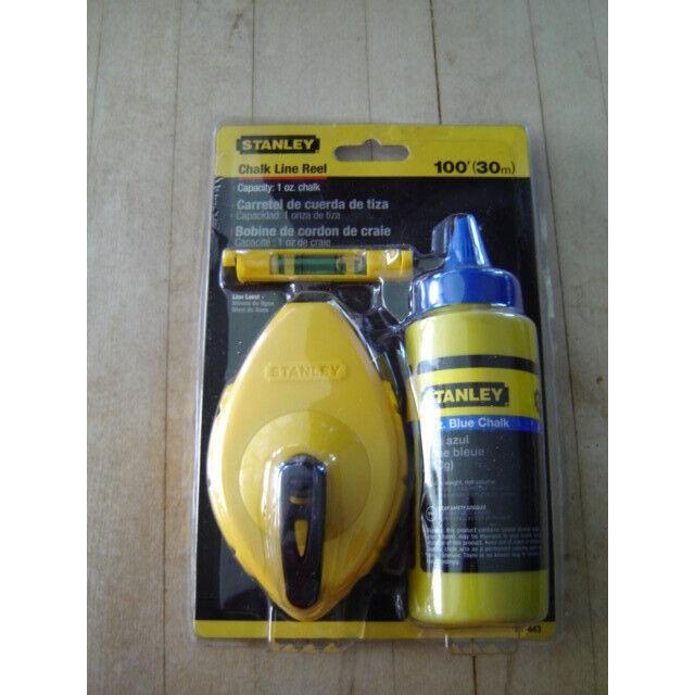 Stanley Chalk Line 30m Blue Chalk & Level