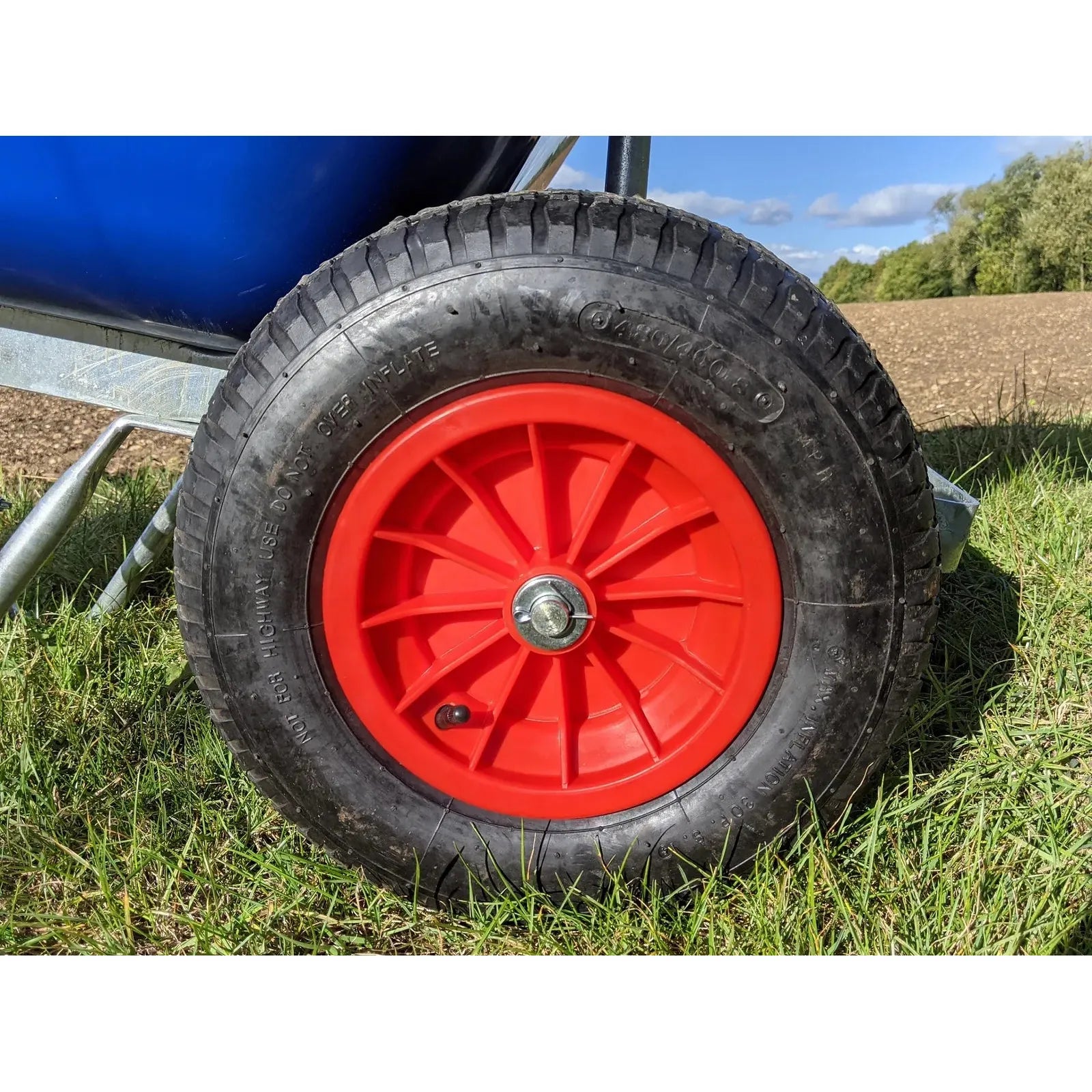 Buildworx 200L Twin Wheel PVC Wheelbarrow - Blue