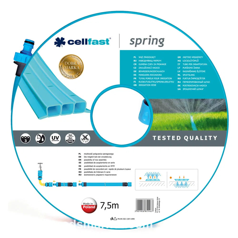 Cellfast Spring Irrigation Garden Hose - 7.5 m