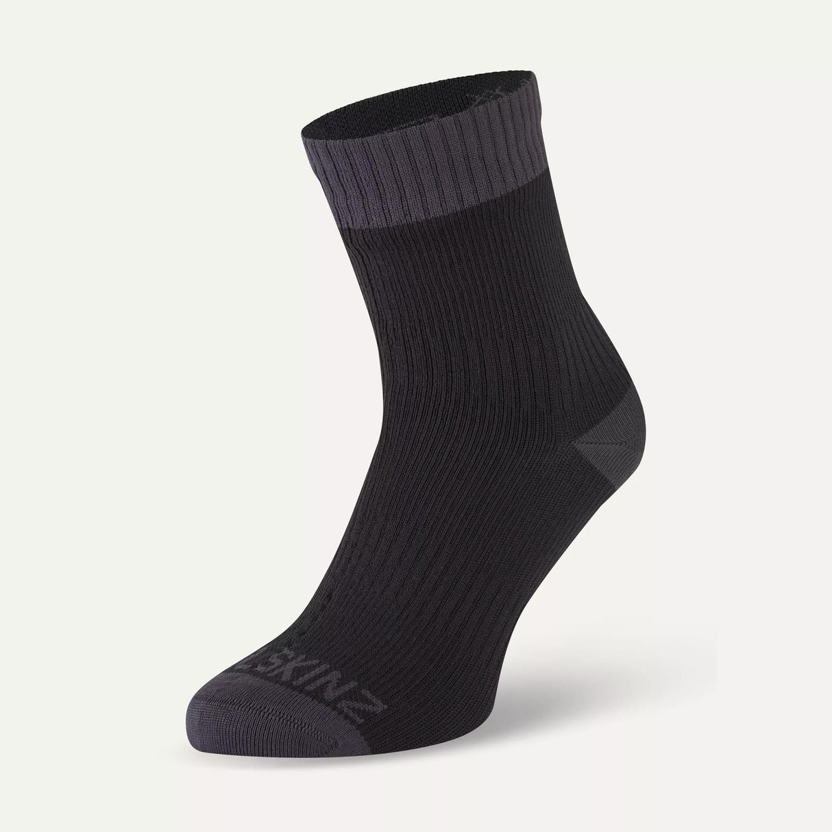 Sealskinz Wretham Waterproof Warm Weather Ankle Length Sock Black/Grey