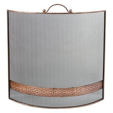 Home Collection Fire Screen Curved Copper Celtic Band