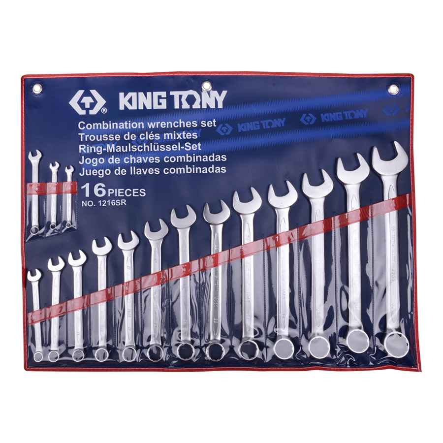 King Tony 1216SR Spanner Set Combi AF 16pc