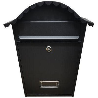 Manor Grain Black Traditional Steel Postbox