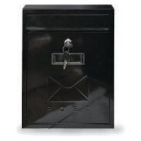 Manor Plain Black Steel Postbox