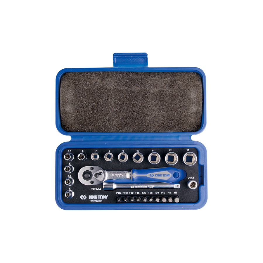 King Tony 2525MRE 25Pc.1/4"Dr.Socket Set