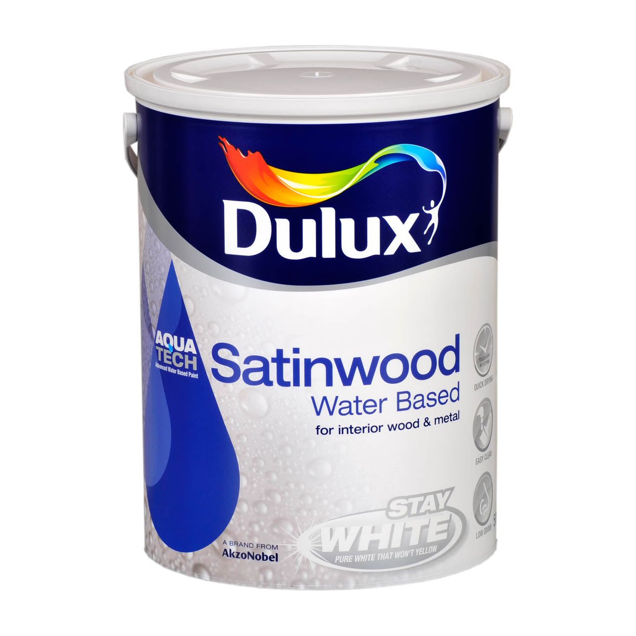 Dulux Satinwood Brilliant White Wb 5L