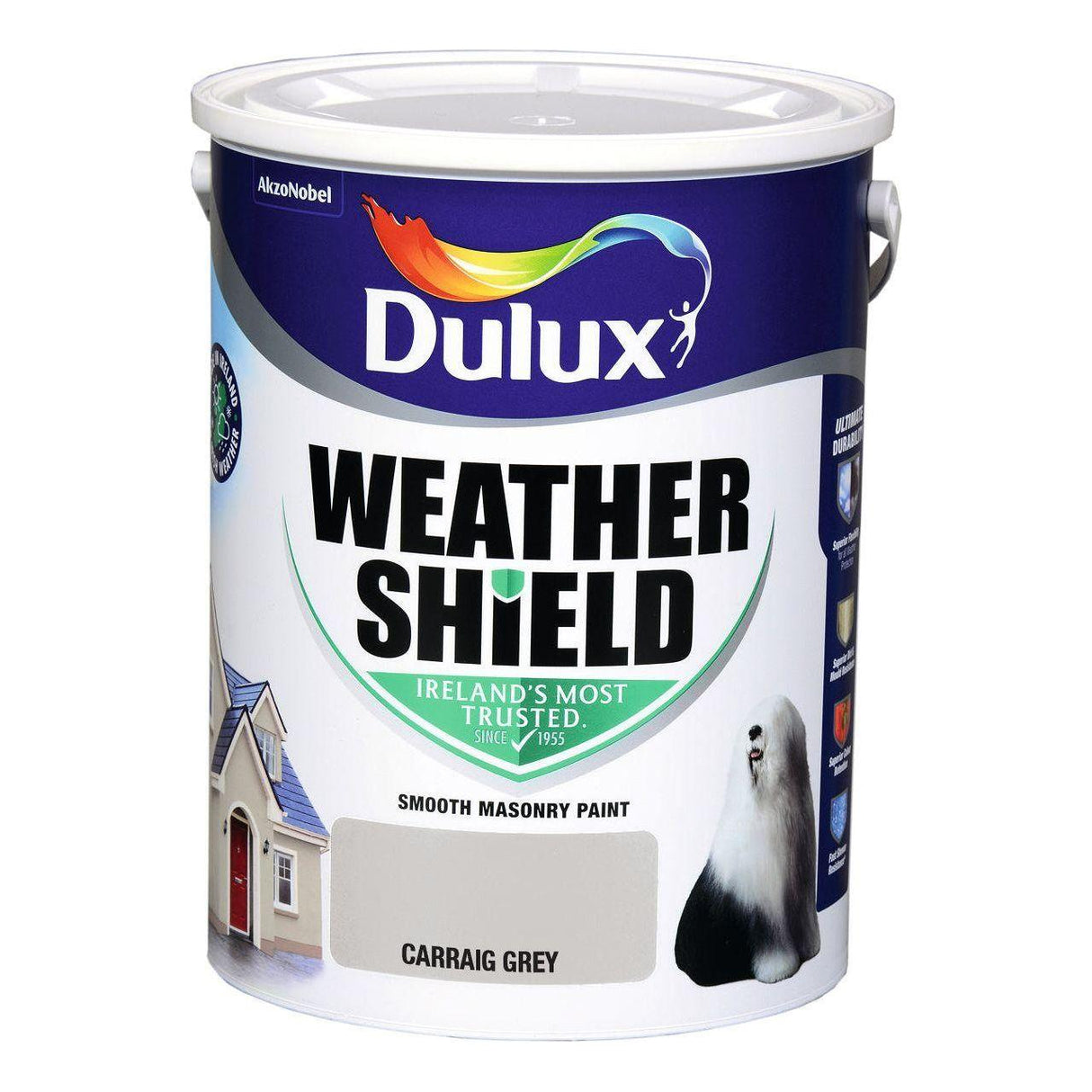 Dulux Weathershield Carraig Grey Masonry Paint - 5L