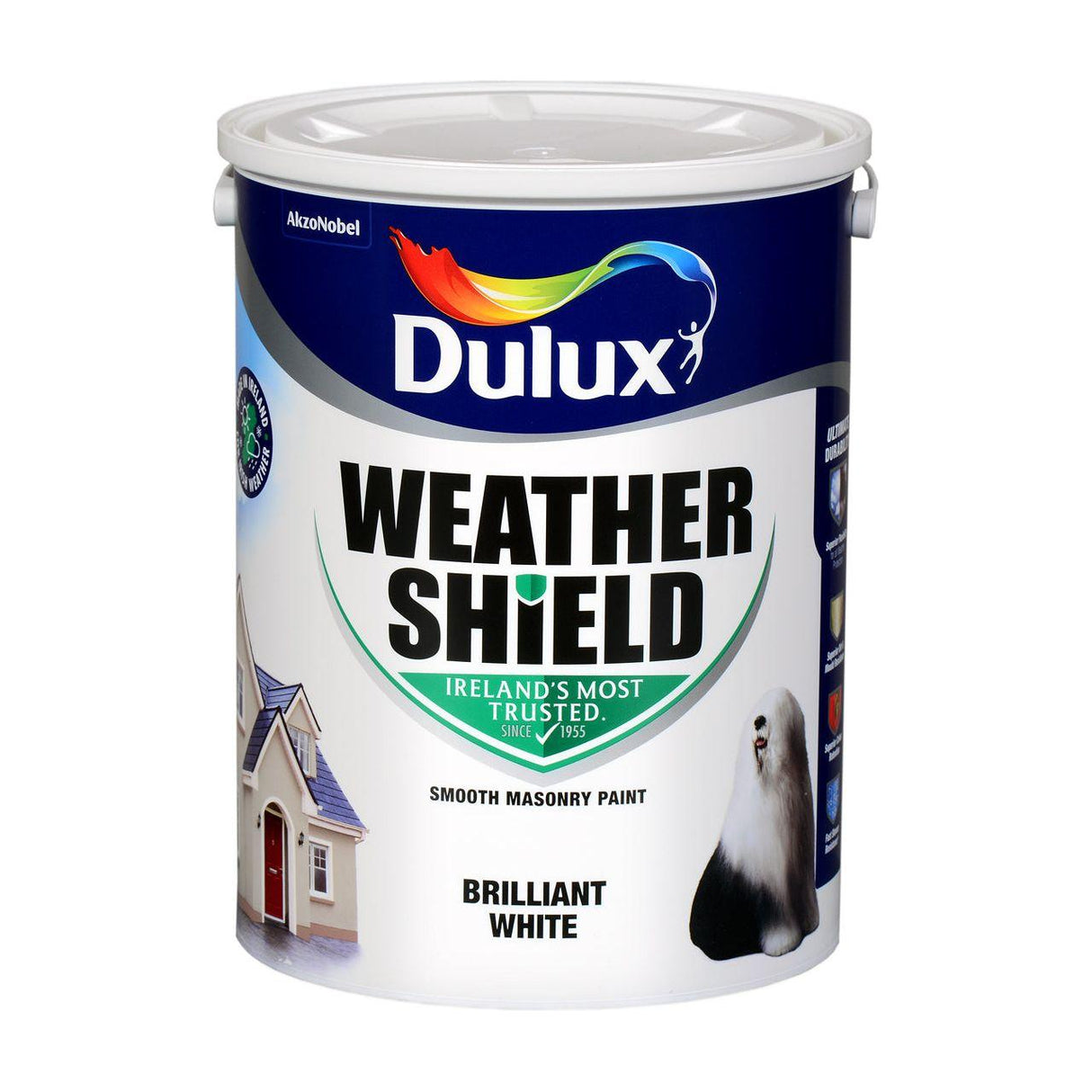 Dulux Weathershield Brilliant White Masonry Paint - 5L