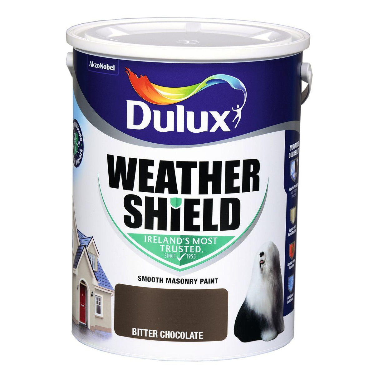 Dulux Weathershield Bitter Chocolate Masonry Paint - 5L