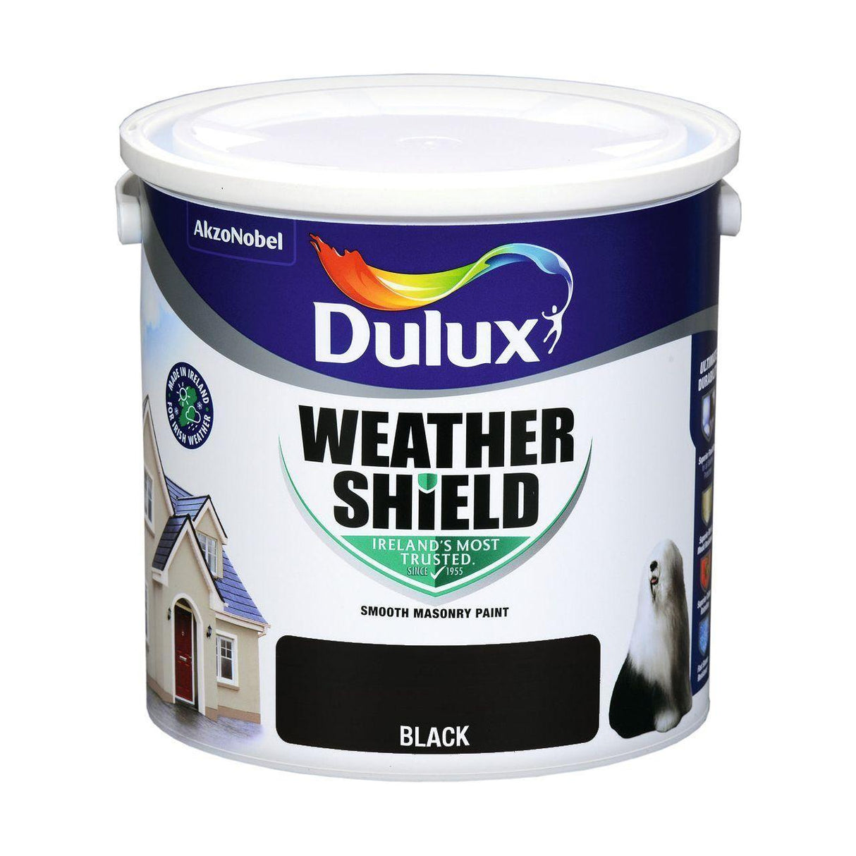 Dulux Weathershield Black Masonry Paint - 2.5L