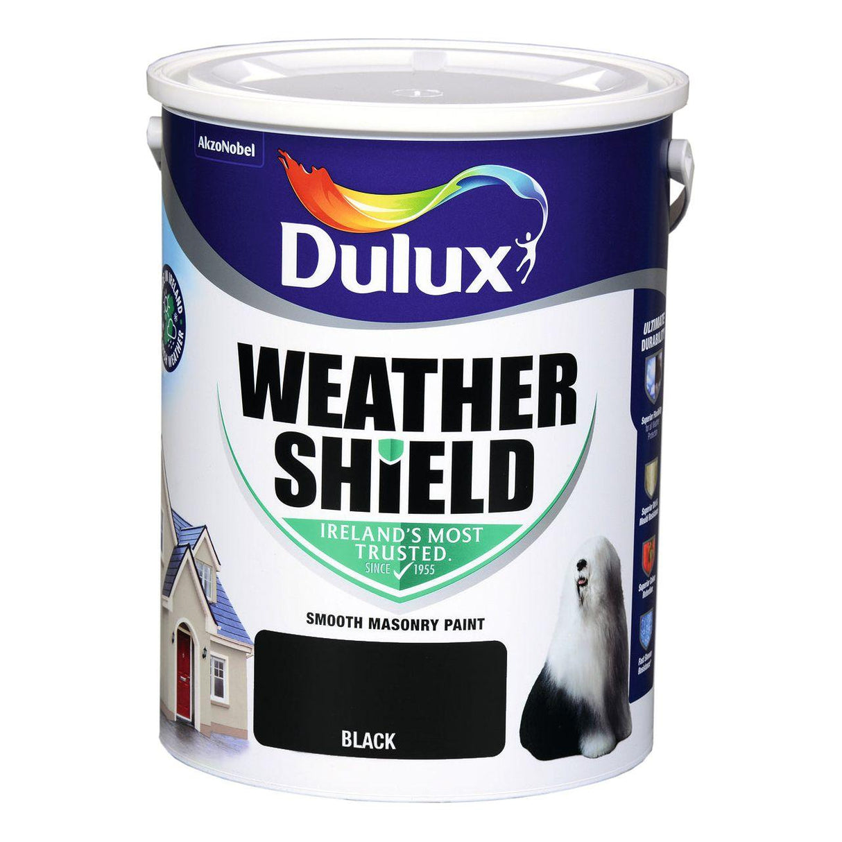 Dulux Weathershield Black Masonry Paint - 5L