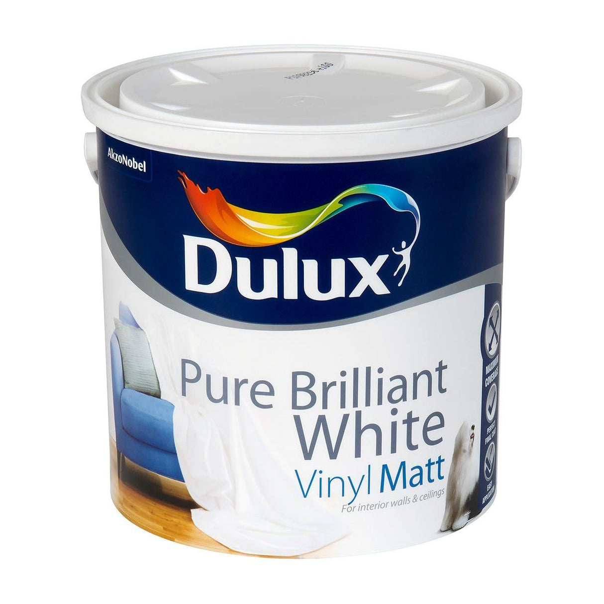 Dulux Vinyl Matt B White 2.5L