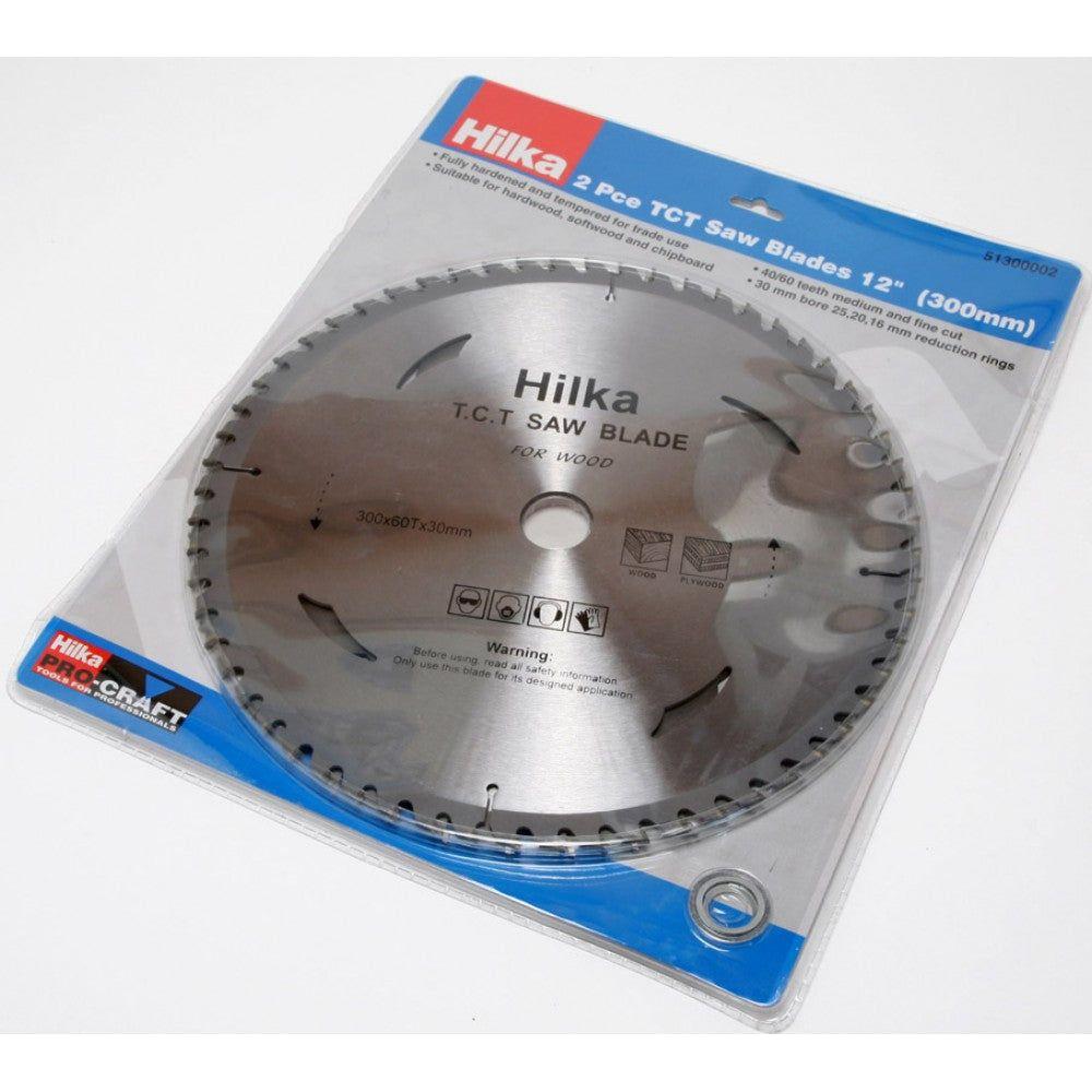 Hilka Saw Blade - TCT 300mm 40T & 60T Pk2